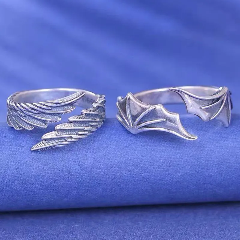 Unique Wing And Bat-Themed Couple Rings