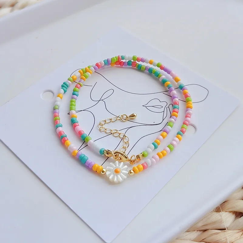 Colorful Daisy Beaded Necklace